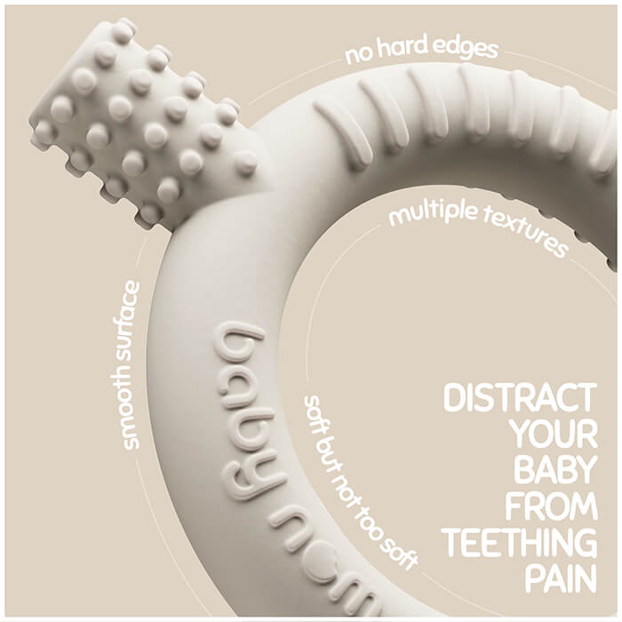 'The Gnaw-some Nibbler' - Baby Teething Ring in Cream