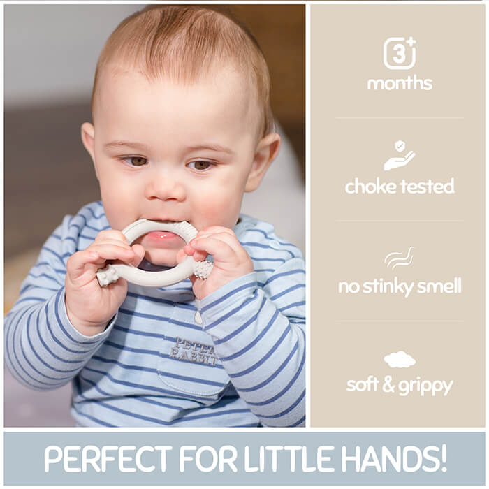 'The Gnaw-some Nibbler' - Baby Teething Ring in Cream
